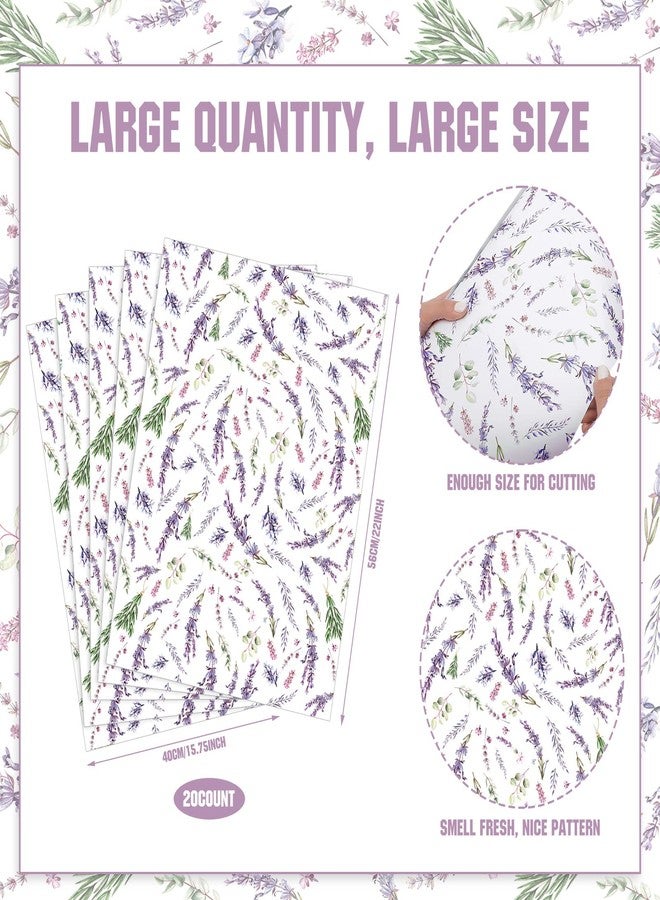 BBTO 20 Sheet Scented Drawer Liners for Dressers 15.8" x 22" Scented Fragrant Cabinet Paper Liners Non Adhesive Drawer Paper Mats for Bedroom Home Closet Shelves(Lavender) - Image 3